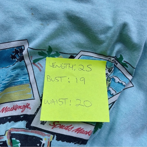 Vintage 1986 Spuds Mackenzie Surf's Up Bud Light T-Shirt Green l Unisex Graphic - Picture 5 of 5